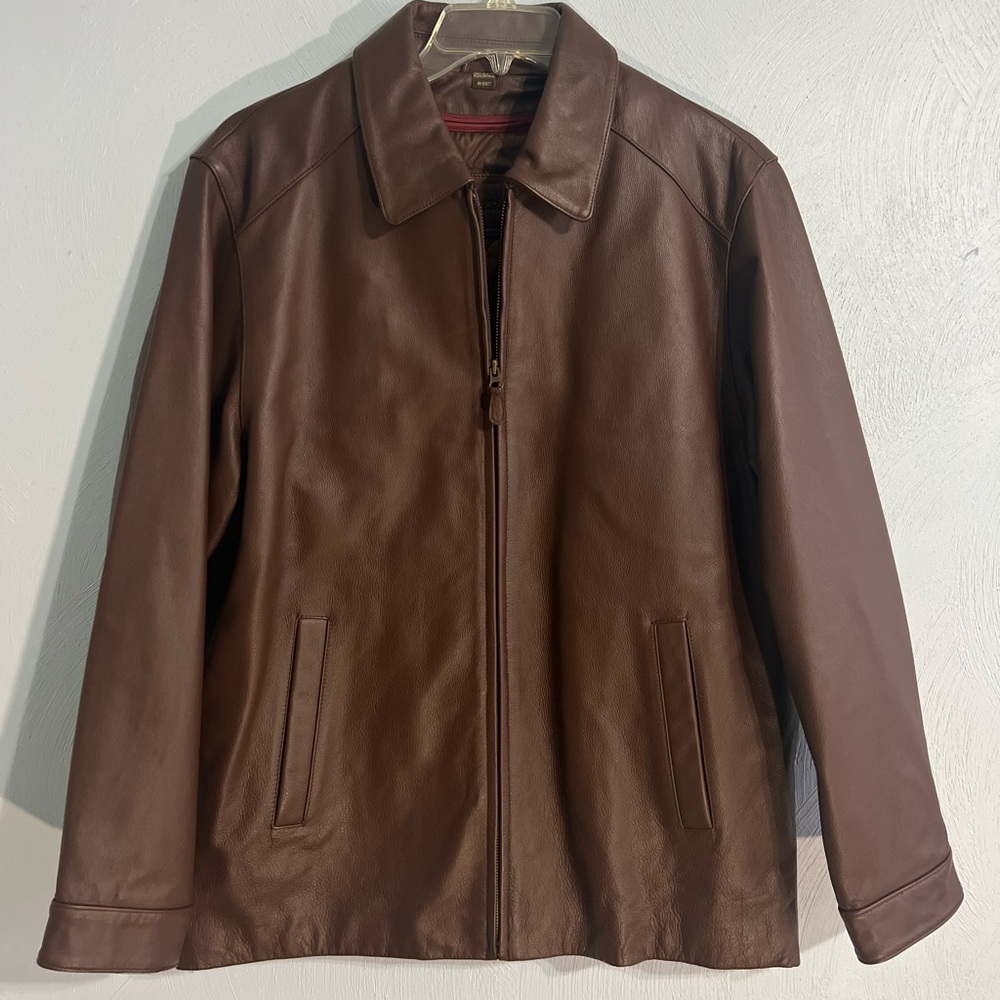 St Johns Bay Premium Cowhide Leather Jacket Men’s large